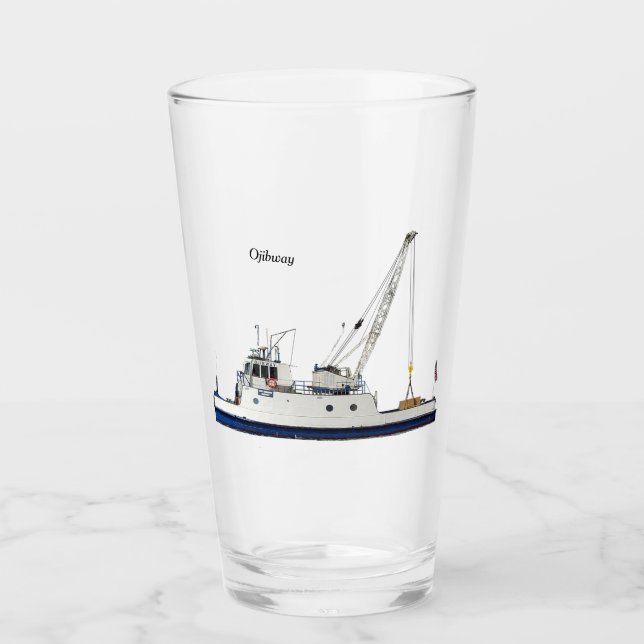 Copo De Pint Vidro de barco de suprimento Ojibway (Frente)