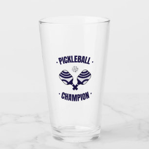 Copo De Pint Vidro de Bebendo de campeão de picleball