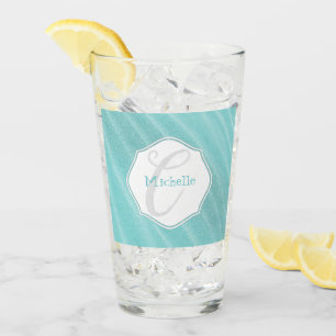 Copo De Pint Vidro de Bebendo Personalizado da Areia Teal