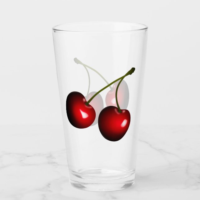 Copo De Pint Vidro de Cereja Vermelha (Frente)