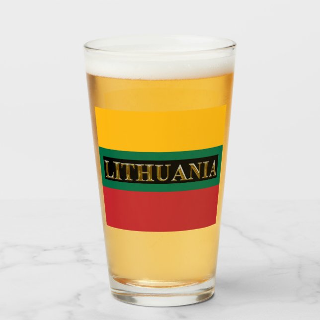 COPO DE PINT VIDRO DE CERVEJA DA LITUÂNIA (Frente (Preenchido))