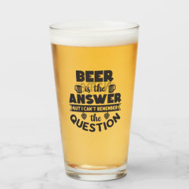 Copo De Pint Vidro de cerveja de 16 oz (onça) - "Beer Answer"