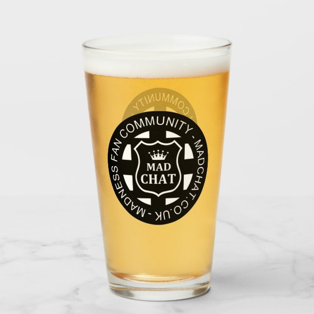 Copo De Pint Vidro de cerveja de chat (Traseira (Preenchido))