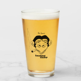 Copo De Pint Vidro De Cerveja De Chimp Fumante Icônico