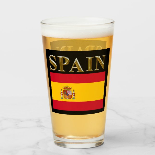 COPO DE PINT VIDRO DE CERVEJA DE ESPANHA (Frente (Preenchido))