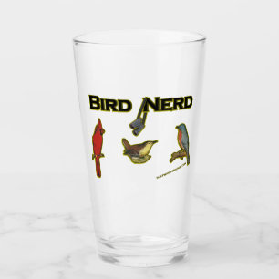 Copo De Pint Vidro de cerveja de Nerd de pássaro