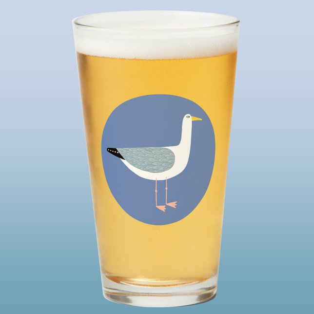 Copo De Pint Vidro De Cerveja De Seagull (Fun seagull beer glass)