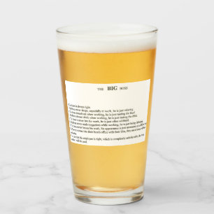 Copo De Pint Vidro de cerveja do chefe