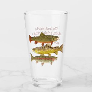 Copo De Pint Vidro de Cerveja Humorístico com truta