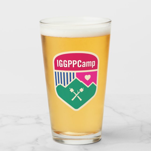 Copo De Pint Vidro de cerveja IGGPPCamp Tumbler (Frente (Preenchido))