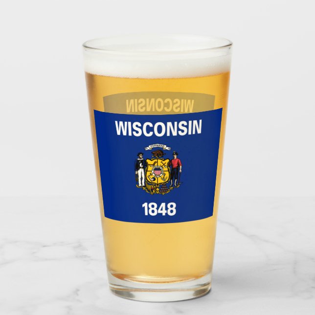 COPO DE PINT VIDRO DE CERVEJA WISCONSIN (Frente (Preenchido))