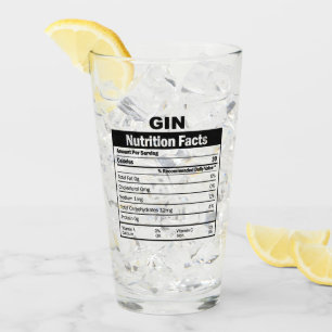 Copo De Pint Vidro de Fatos Nutricionais com Gin Engraçado
