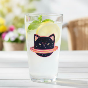 Copo De Pint Vidro de Gato Planeta