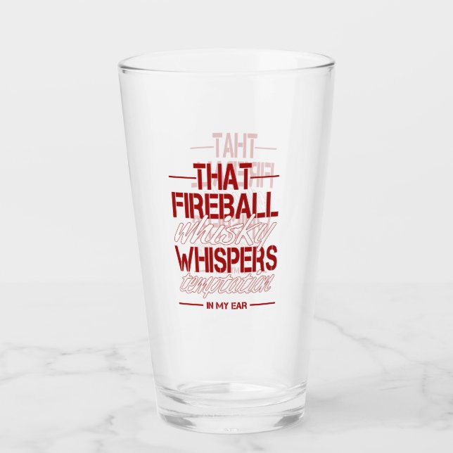 Copo De Pint Vidro de Humor do Bebendo Fireball (Frente)