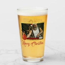 Copo De Pint Vidro de Imagem Personalizada de Natal Feliz