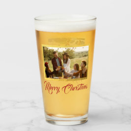 Copo De Pint Vidro de Imagem Personalizada de Natal Feliz