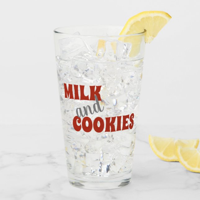 Copo De Pint Vidro de leite para Papais noeis (Gelo traseiro)