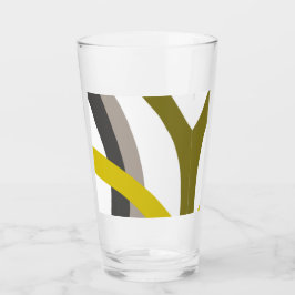 Copo De Pint Vidro de linhas verdes