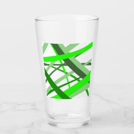 Copo De Pint Vidro de linhas verdes