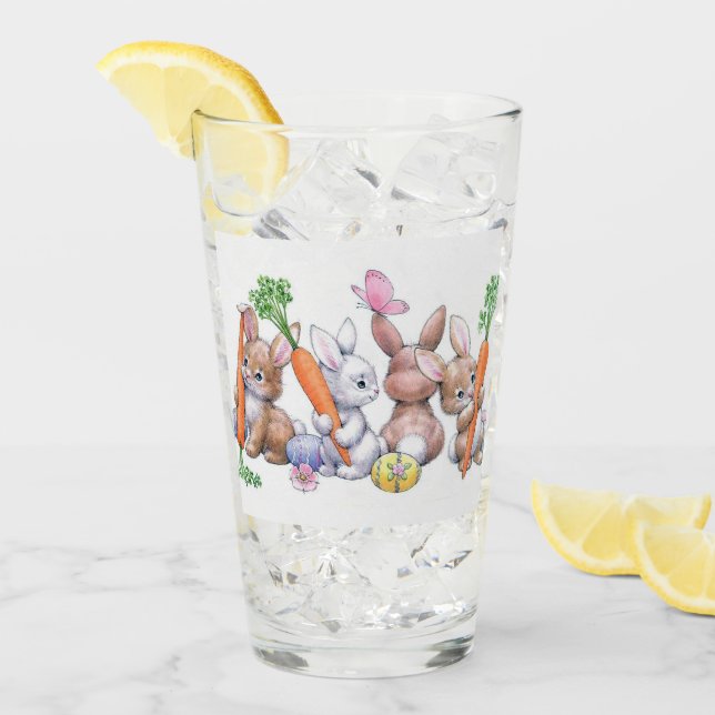 Copo De Pint vidro de Natal do Coelhinho de Páscoa (Gelo frontal)