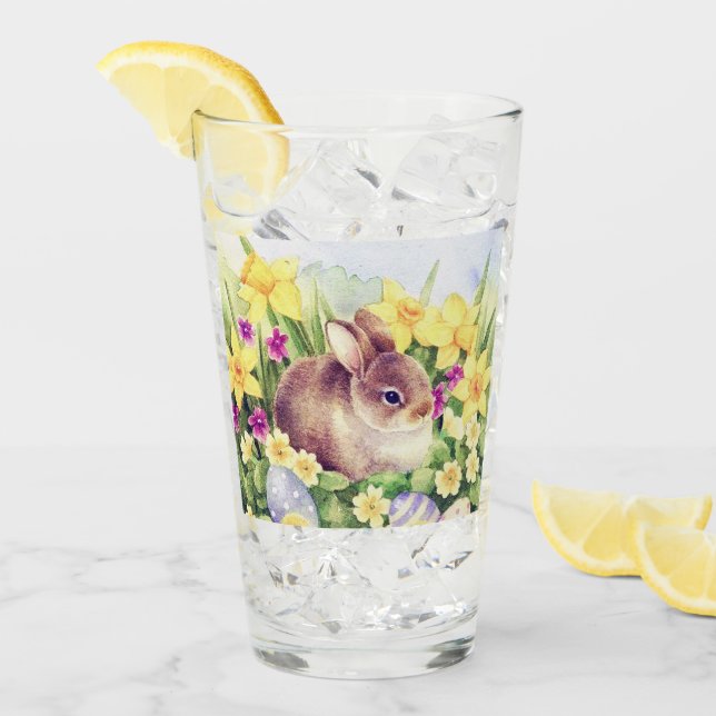 Copo De Pint vidro de Natal do Coelhinho de Páscoa (Gelo frontal)