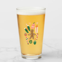 Copo De Pint Vidro de Natal Whimsic