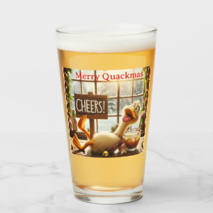 Copo De Pint Vidro de Pato Engraçado Bebado