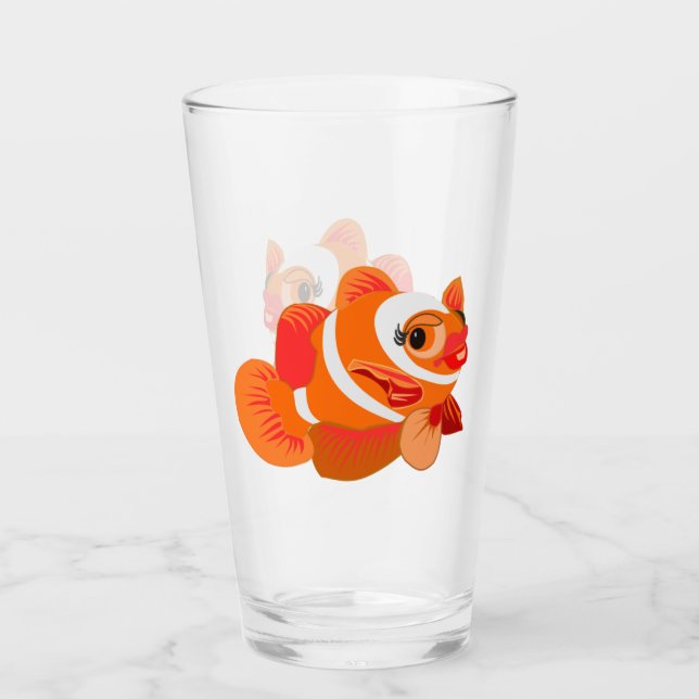 Copo De Pint Vidro de Peixe Dourado - Personalizável (Frente)