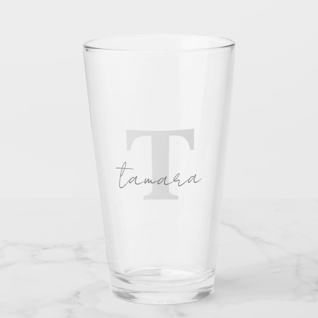 Copo De Pint Vidro de pinta personalizada de 16 oz com seu nome (Frente)