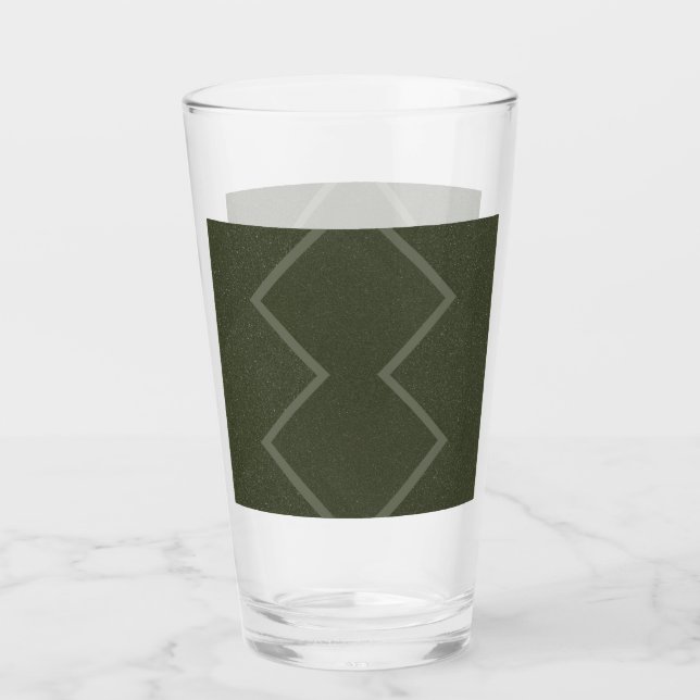 Copo De Pint Vidro de pinta verde do Moss texturizado (Frente)