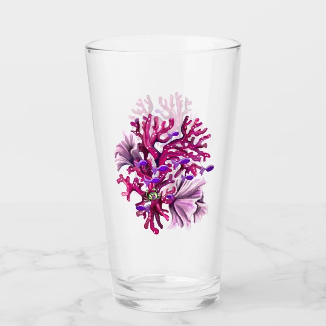 Copo De Pint Vidro de sereia de oceano roxo (Frente)