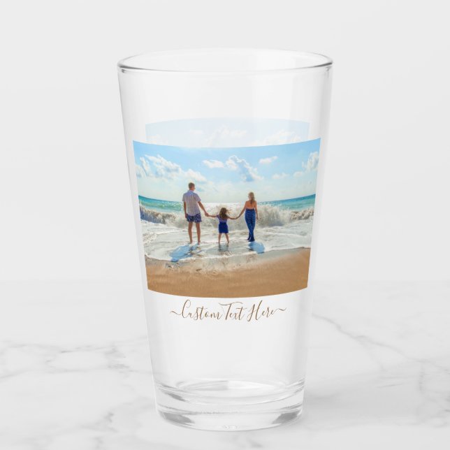 Copo De Pint Vidro de texto e foto personalizado - seu Design d (Frente)
