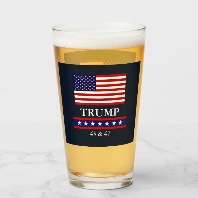COPO DE PINT VIDRO DE TRUMP DO PRESIDENTE DONALD (Frente (Preenchido))