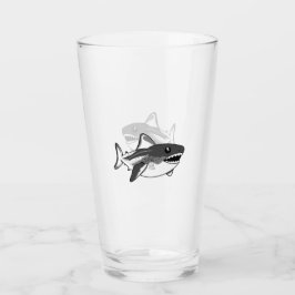 Copo De Pint Vidro de Tubarão Branco