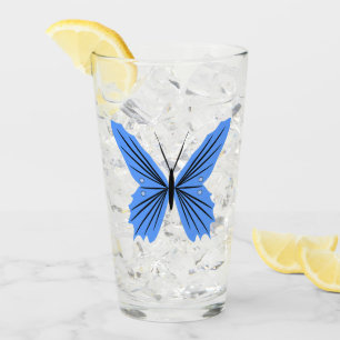 Copo De Pint Vidro Design da Borboleta Azul