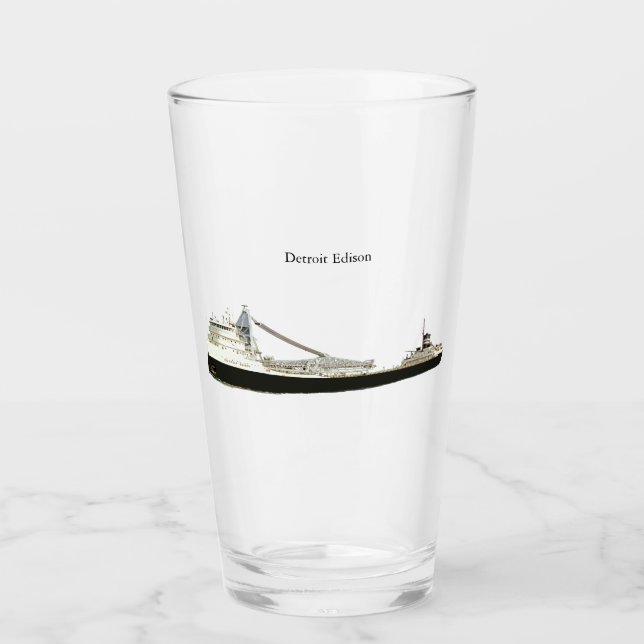 Copo De Pint vidro Detroit Edison (Frente)