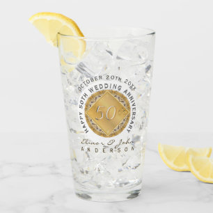 Copo De Pint Vidro do 50º Aniversário de Casamento