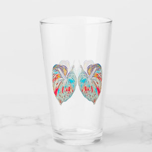 Copo De Pint Vidro do bebendo com Anthurium Editado