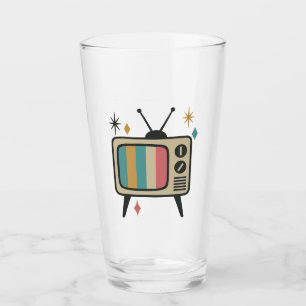 Copo De Pint Vidro do Bebendo de TV retrô Átomos Modernos do