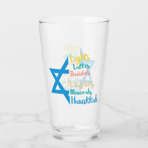 Copo De Pint Vidro do Bebendo Hanukkah