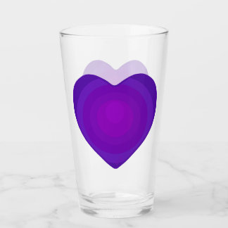 Copo De Pint Vidro do coração roxo