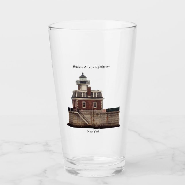 Copo De Pint Vidro do farol de Hudson Athens (Frente)