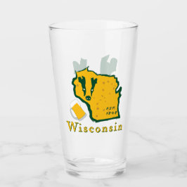 Copo De Pint Vidro do Tumbler de Wisconsin