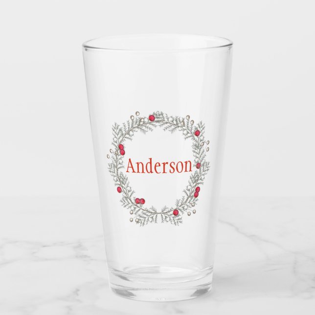 Copo De Pint Vidro editável da camada de Feriado (Frente)