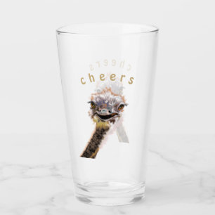 Copo De Pint Vidro engraçado com avestruz lúdico - Saúde