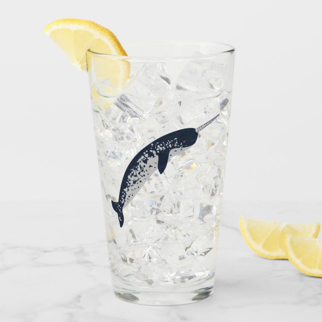 Copo De Pint Vidro feliz de Narwhal (Gelo frontal)