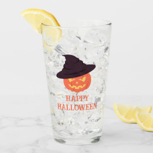 Copo De Pint Vidro "Feliz Dia das Bruxas" - Retro Pumpkin