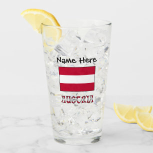 Copo De Pint Vidro Personalizado com a Áustria e a Bandeira Aus
