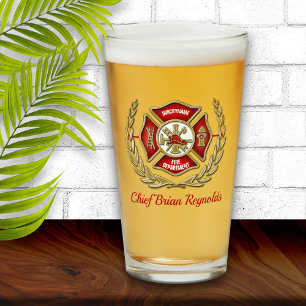 Copo De Pint Vidro personalizado da pinta do sapador-bombeiro