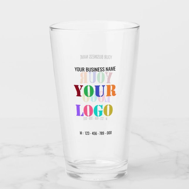 Copo De Pint Vidro personalizado de promoção comercial de logot (Frente)
